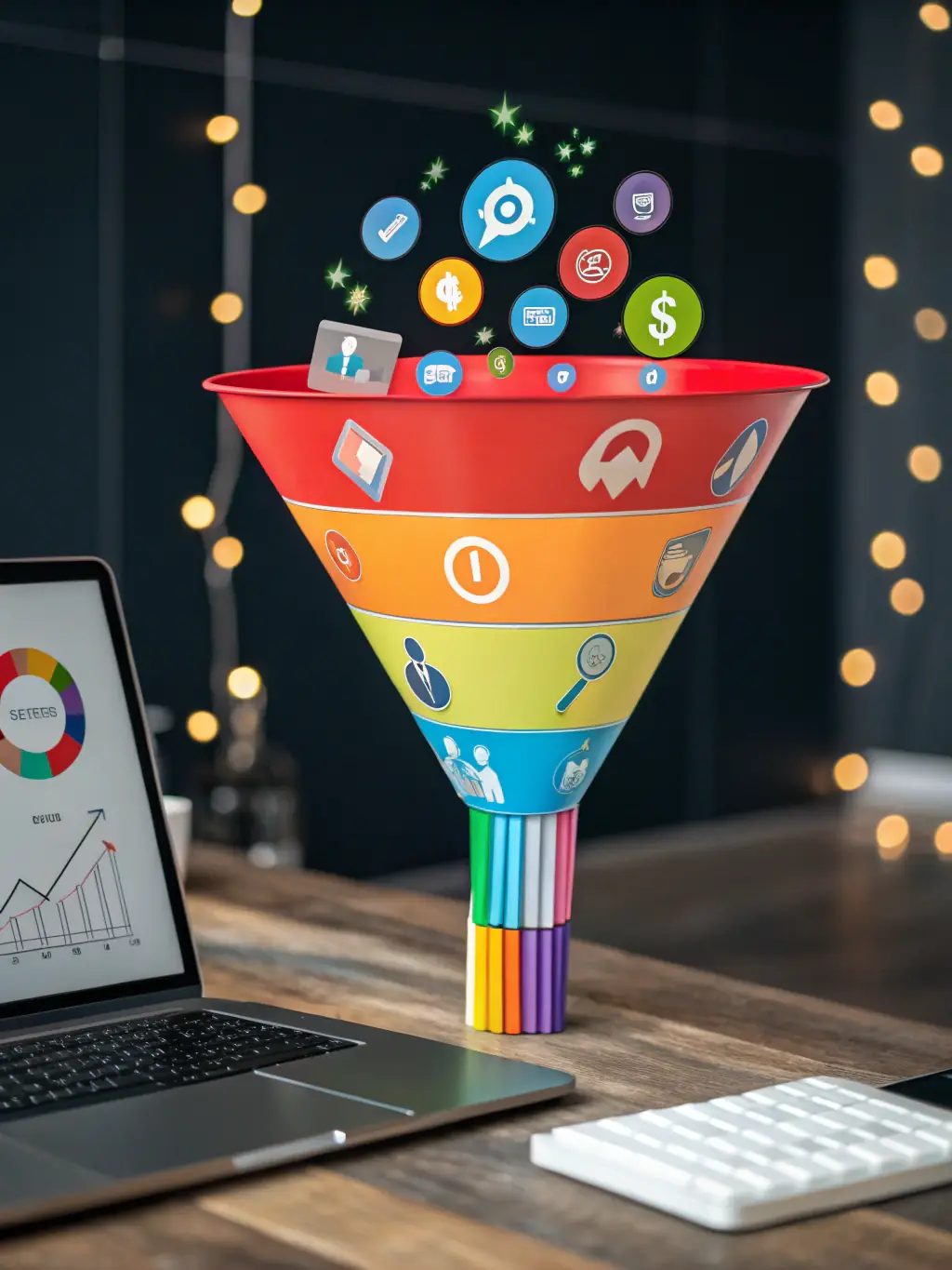 A visual representation of a successful sales funnel, showcasing the Elite plan's ability to convert leads into booked appointments and new patients.